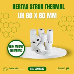 KERTAS STRUK HARGA LANGSUNG PABRIK UK 80 X 80 MM | KERTAS KASIR 80 X 80 MM PUTIH BERSIH HASIL CETAKAN HITAM
