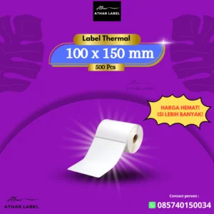 Kertas Label Barcode Stiker Thermal 100 x 150 mm - ISI 500PCS | Bahan Premium 100 X 150 mm | PREMIUM QUALITY
