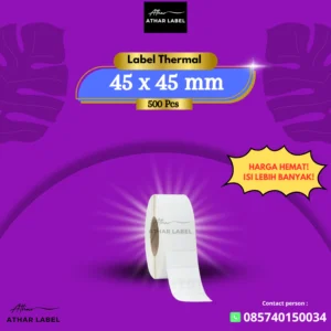 Sticker label Thermal Uk. 45 x 45 mm (1 Line) isi 500pcs